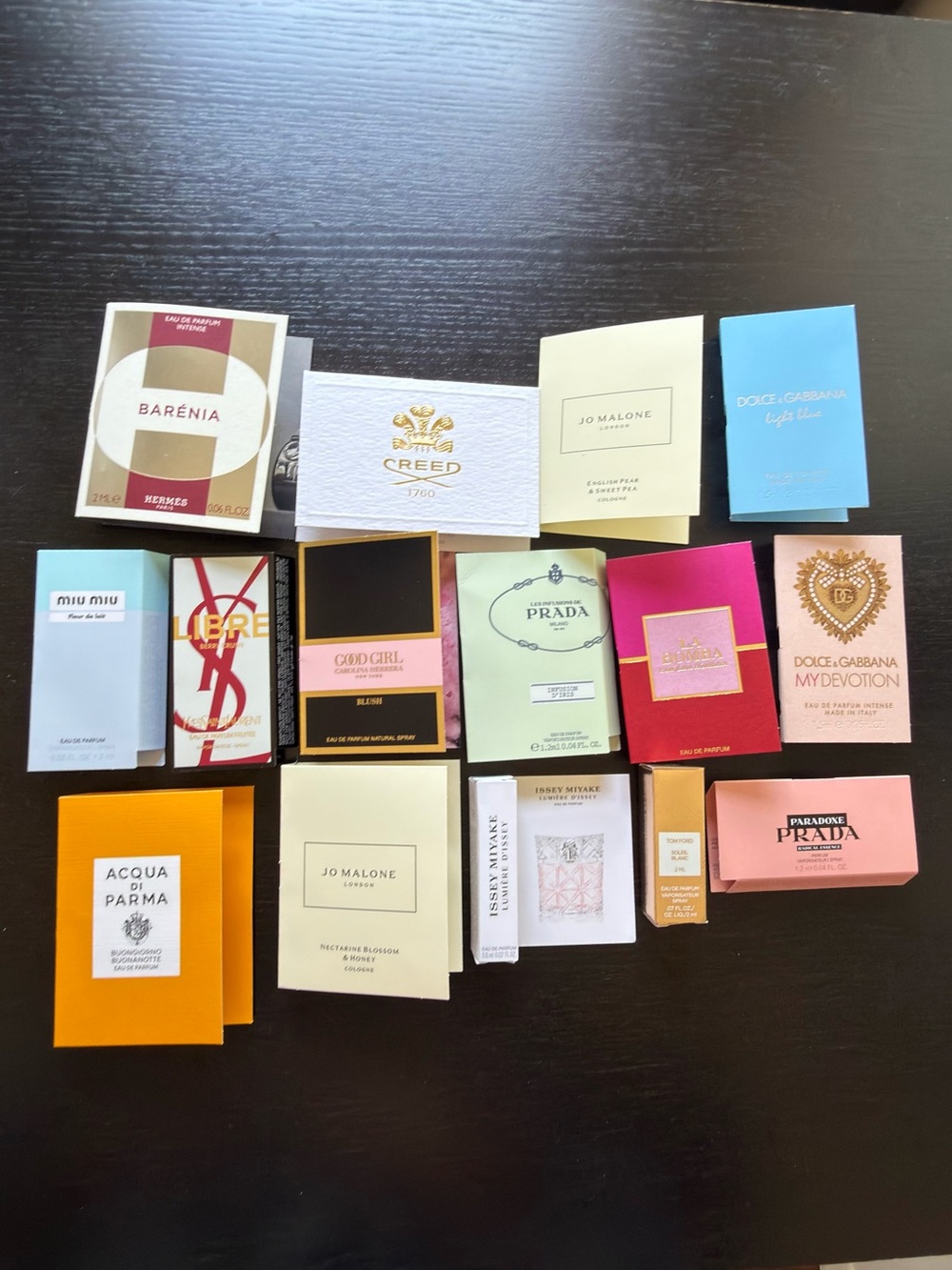 Perfume samples tom ford jo malone libre ysl creed hermes dolce issey miyake x20